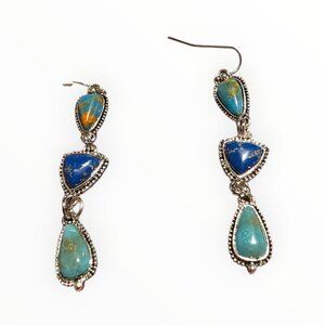 Holiday - New Handmade Vintage Gemstone Dangle Earrings